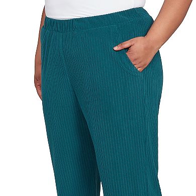 Plus Size Alfred Dunner Ribbed Knit Ankle Pants