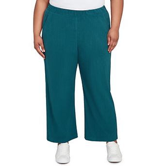Plus Size Alfred Dunner Ribbed Knit Ankle Pants