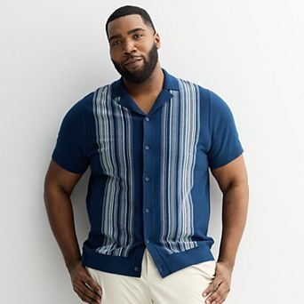 Big & Tall Apt. 9® Short Sleeve Full Button Sweater