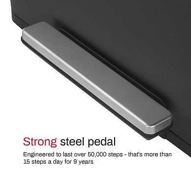 Rectangular Stainless-Steel Recycle Step-on Trash Can with Dual 30 liter + 30 liter Compartments