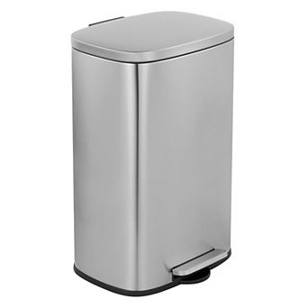 13 Gal./50 Liter Oval Shape Stainless Steel Step-on Trash Can for Kitchen