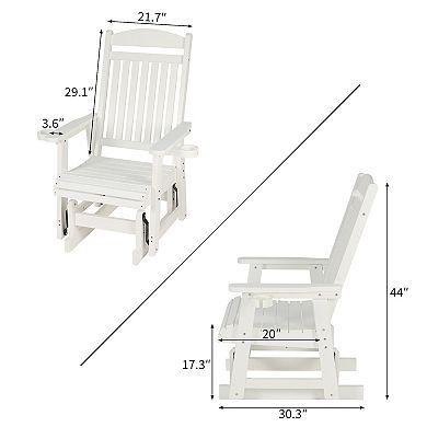 Rocking Chair With High Backrest, Deep Curves and Cup Holders