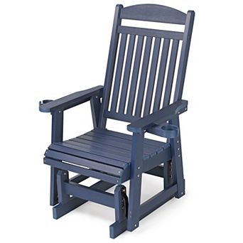 Rocking Chair With High Backrest, Deep Curves and Cup Holders