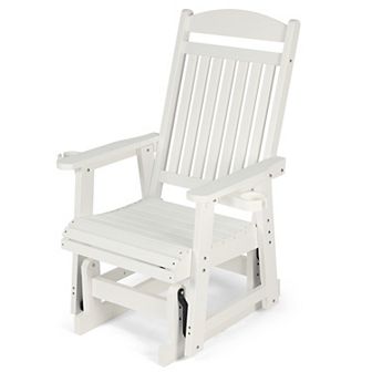 Rocking Chair With High Backrest, Deep Curves and Cup Holders