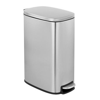 13 Gal./50 Liter Slim Stainless Steel Step-on Trash Can for Kitchen
