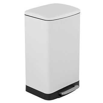 10.6 Gal./40 Liter Stainless Steel Rectangular Step-on Trash Can for Kitchen