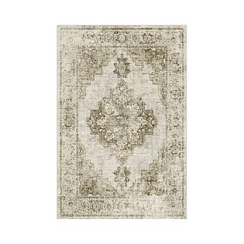 Garvee Vintage Floral Area Rug Machine Washable Stain Resistant for Home Decoration