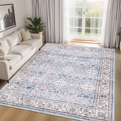 Garvee Machine Washable Vintage Area Rug Non Slip Stain Resistant Carpet for Living Room Bedroom