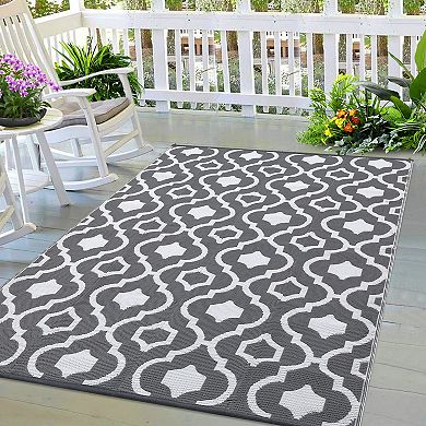 Garvee Moroccan Outdoor Area Rug Stain Resistant Foldable Rug for Camping Picnic