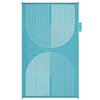 Garvee Geometric Outdoor Carpet Waterproof Reversible for Balcony Gadern RV Trip