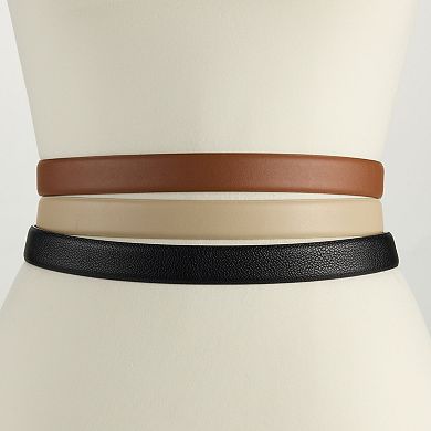 Women's Nine West Double Metal Loop Belt 3-Piece Set