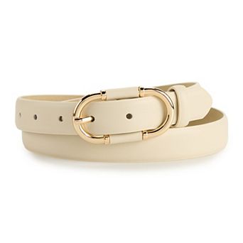 Women's Nine West Center Bar With PU Wrapped Buckle Belt