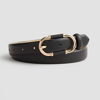 Women's Nine West Center Bar With PU Wrapped Buckle Belt