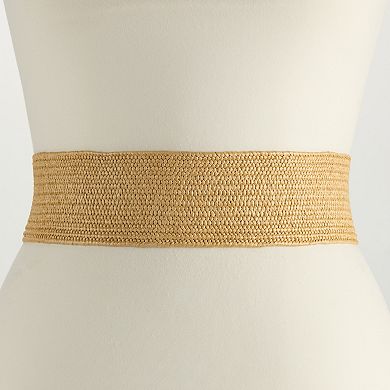 Women's Nine West Wide Twist Texture Interlock Buckle Belt