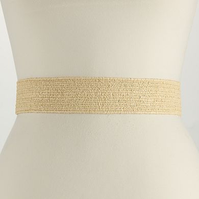 Women's Nine West Wrapped Buckle With Metal Loop Stretch Belt
