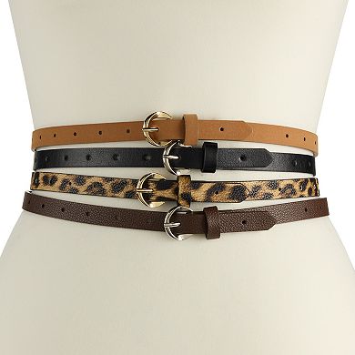 Women's Nine West C-Buckle 4-Piece Belt Set