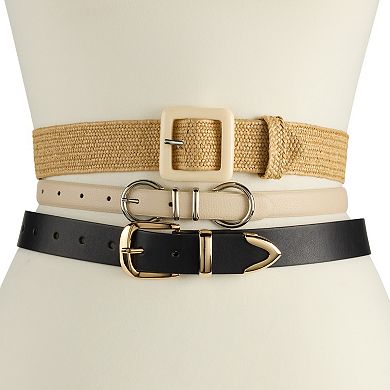 Women's Nine West 3-Piece Seasonal Stretch Belt Set