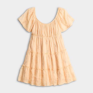 Juniors' Rewind Flutter Sleeve Skater Dress