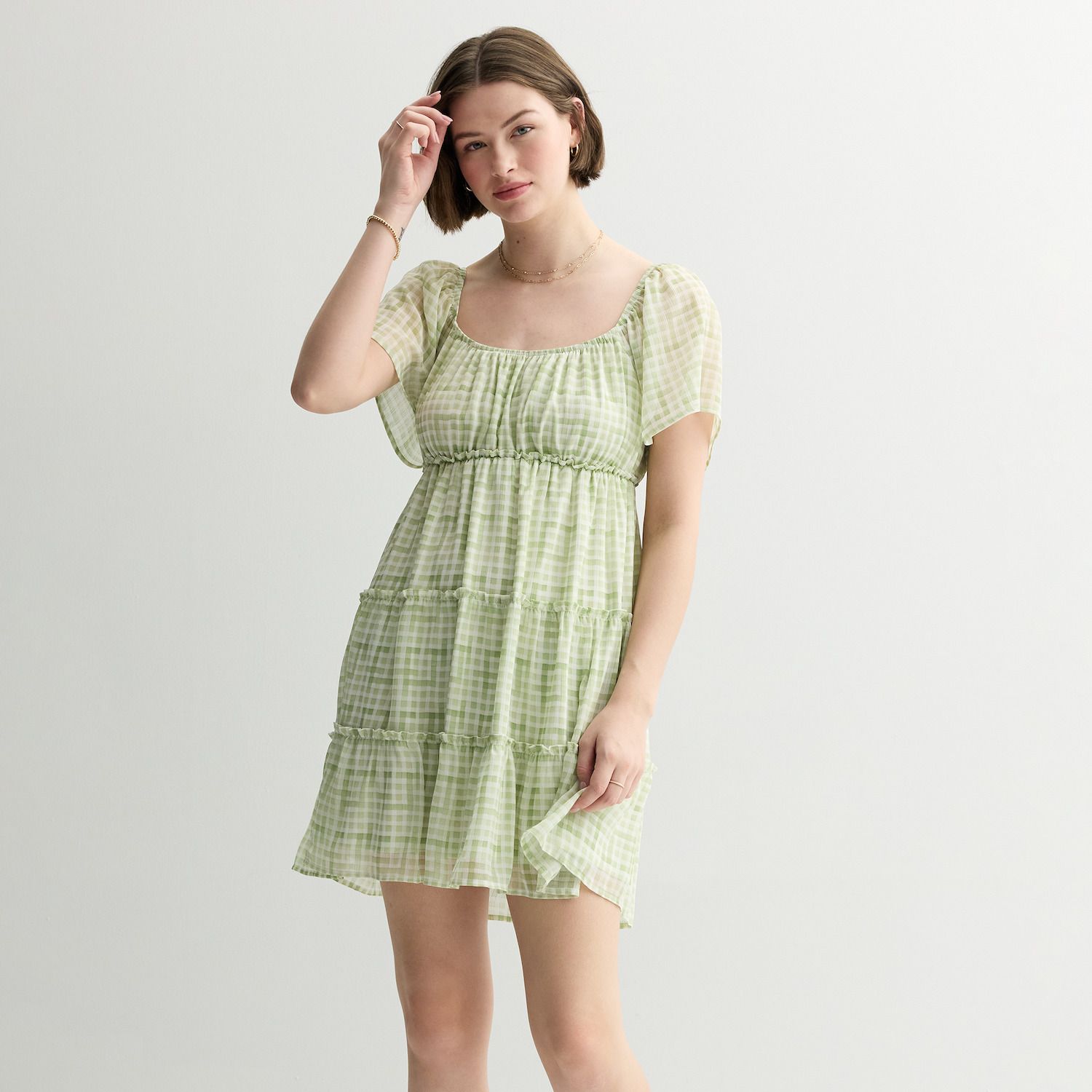 Женские платья Rewind Juniors' Rewind Flutter Sleeve Skater Dress — фото 1
