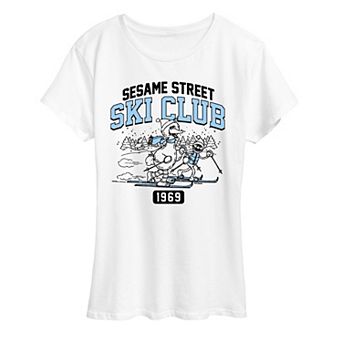 Women's Sesame Street Ski Club Short Sleeve Christmas Graphic Tee