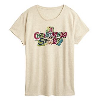 Women's A Christmas Story Logo Collage Short Sleeve Graphic Tee