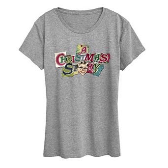 Women's A Christmas Story Logo Collage Short Sleeve Graphic Tee
