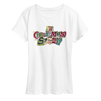Women's A Christmas Story Logo Collage Short Sleeve Graphic Tee