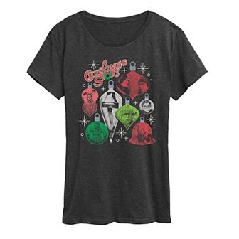 Women's A Christmas Story Ornament Grid Short Sleeve Graphic Tee