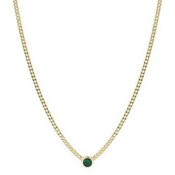 Sunkissed Sterling Sterling Silver Cubic Zirconia Curb Chain Necklace
