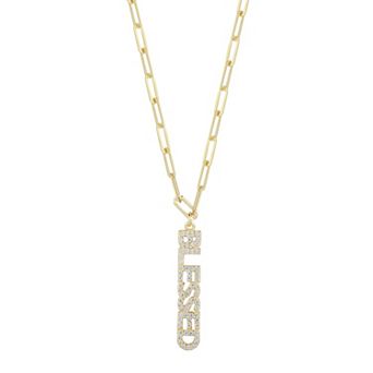 Sunkissed Sterling 14k Gold Over Silver Cubic Zirconia Blessed Pendant Necklace