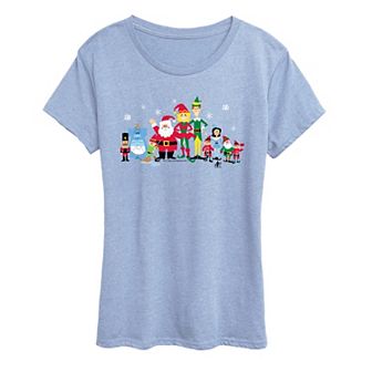 Women's Elf Group Short Sleeve Christmas Graphic Tee