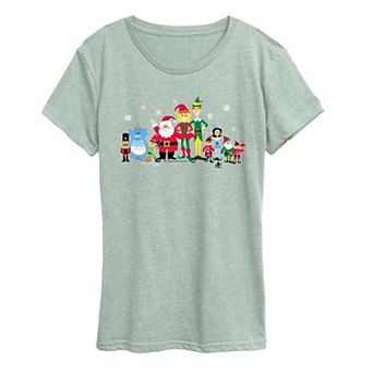Women's Elf Group Short Sleeve Christmas Graphic Tee