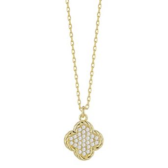 Sunkissed Sterling Sterling Silver Cubic Zirconia Clover Pendant Necklace