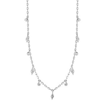 Sunkissed Sterling Sterling Silver Cubic Zirconia Charm Necklace