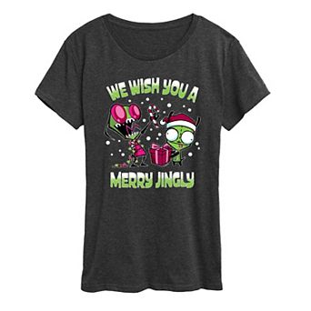 Women's Invader Zim We Wish You A Merry Jingly Short Sleeve Christmas Graphic Tee