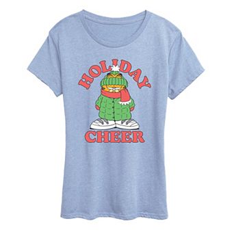 Women's Garfield Holiday Cheer Short Sleeve Christmas Graphic Tee
