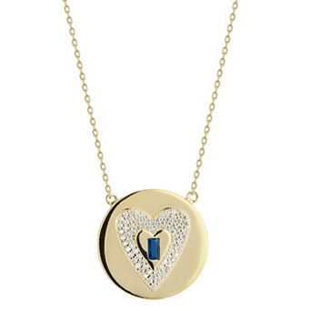 Sunkissed Sterling 14k Gold Over Silver Cubic Zirconia Heart Medallion Necklace