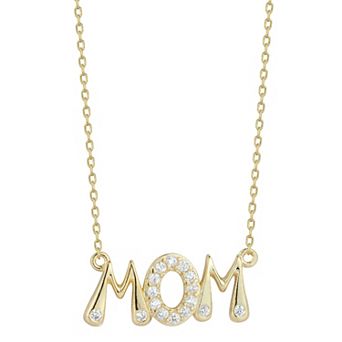 Sunkissed Sterling Sterling Silver Cubic Zirconia Mom Necklace