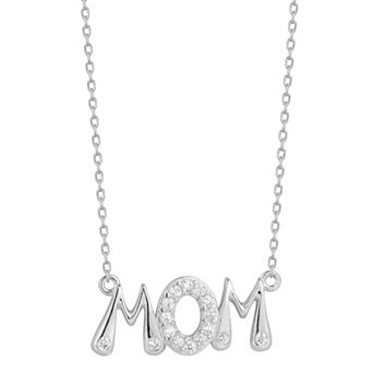 Sunkissed Sterling Sterling Silver Cubic Zirconia Mom Necklace