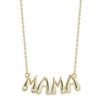Sunkissed Sterling Sterling Silver Cubic Zirconia Mama Necklace