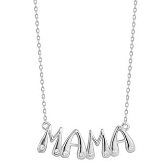 Sunkissed Sterling Sterling Silver Cubic Zirconia Mama Necklace