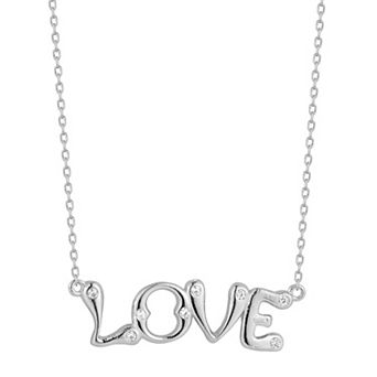 Sunkissed Sterling Sterling Silver Cubic Zirconia Love Necklace