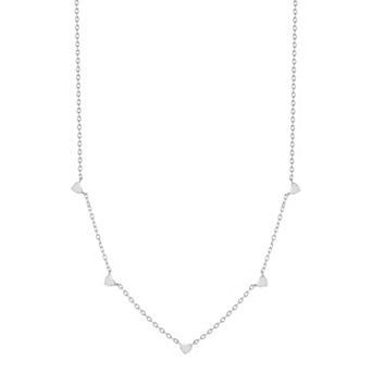 Sunkissed Sterling Sterling Silver Multi Heart Charm Necklace