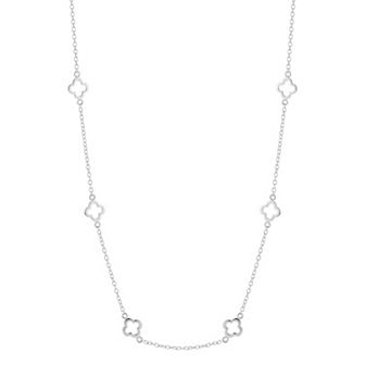 Sunkissed Sterling Clover Station Choker Necklace