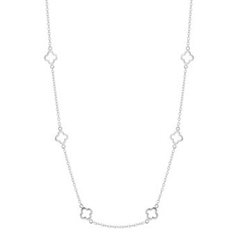 Sunkissed Sterling Clover Station Choker Necklace