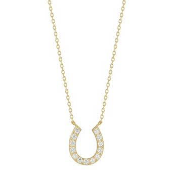 Sunkissed Sterling Sterling Silver Cubic Zirconia Horseshoe Necklace