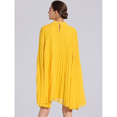 2 Packs Chiffon Dresses for Women's Loose Flowy Cloak Sleeve Cape Pleated Dress