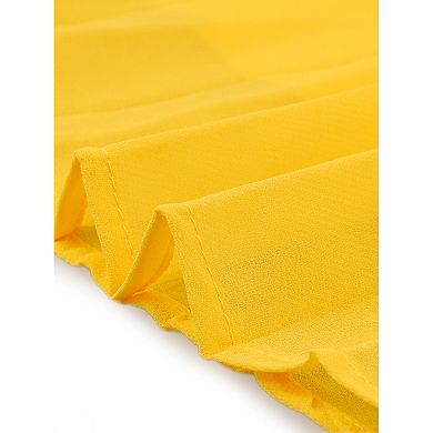 2 Packs Chiffon Dresses for Women's Loose Flowy Cloak Sleeve Cape Pleated Dress