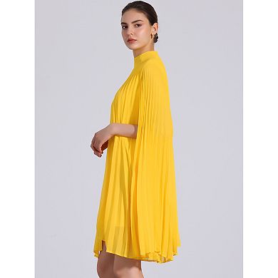 2 Packs Chiffon Dresses for Women's Loose Flowy Cloak Sleeve Cape Pleated Dress
