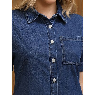 misses denim shirt dress The Perry Denim Shirtdress
